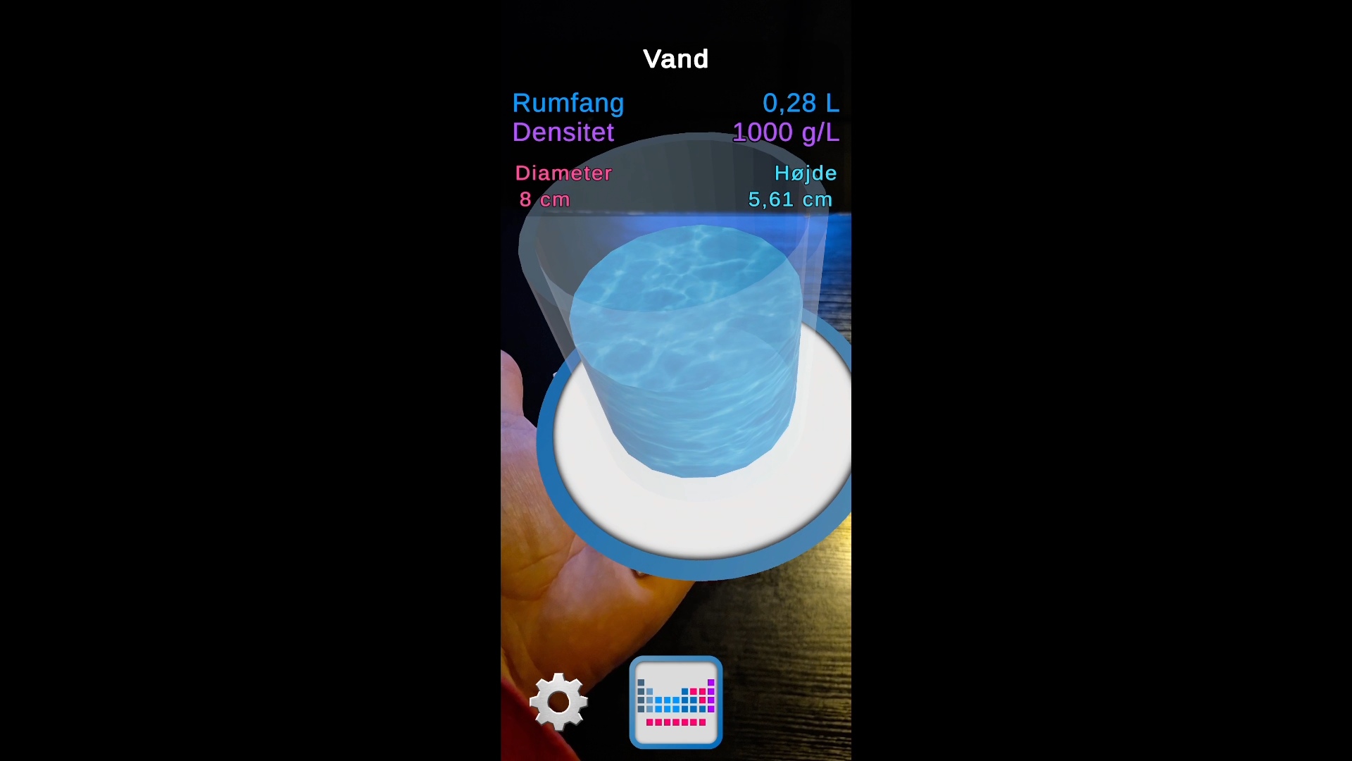Bachelor AR Density app: material selection and info UI