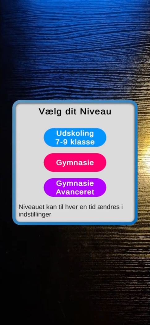 Level selector interface