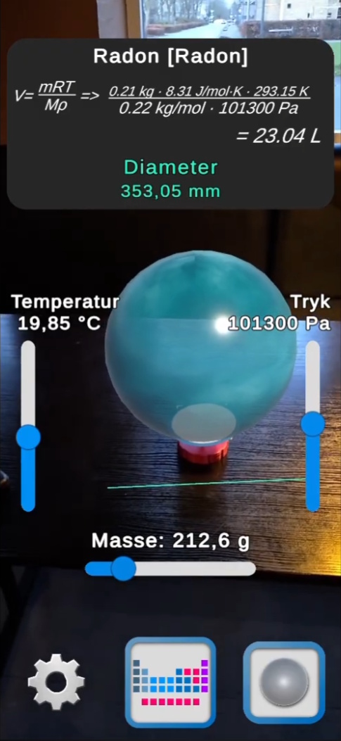 Gas visualization with adjustable parameters
