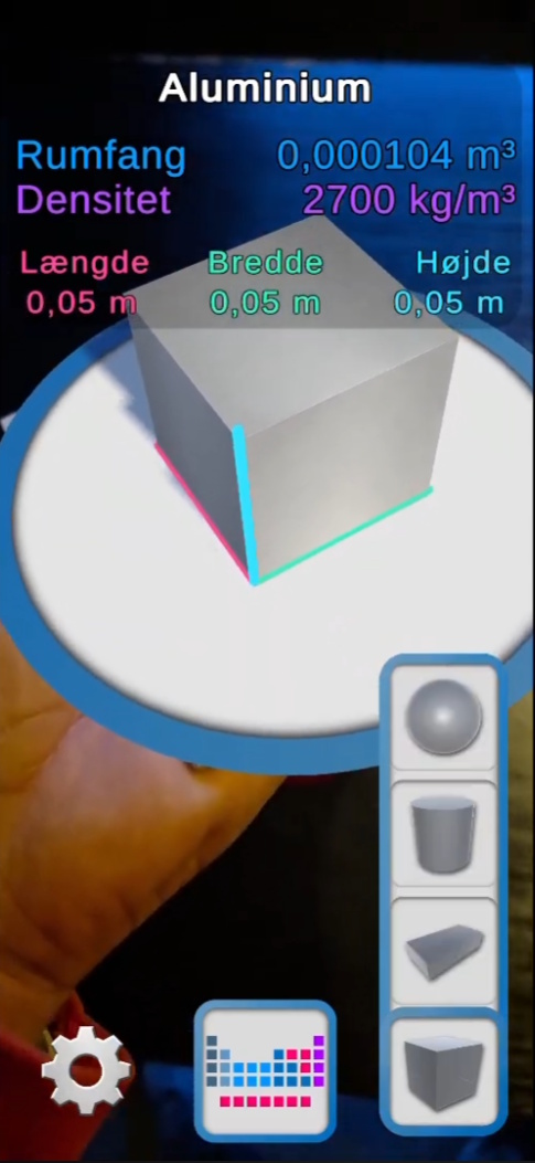 Shape menu with measurement gizmos