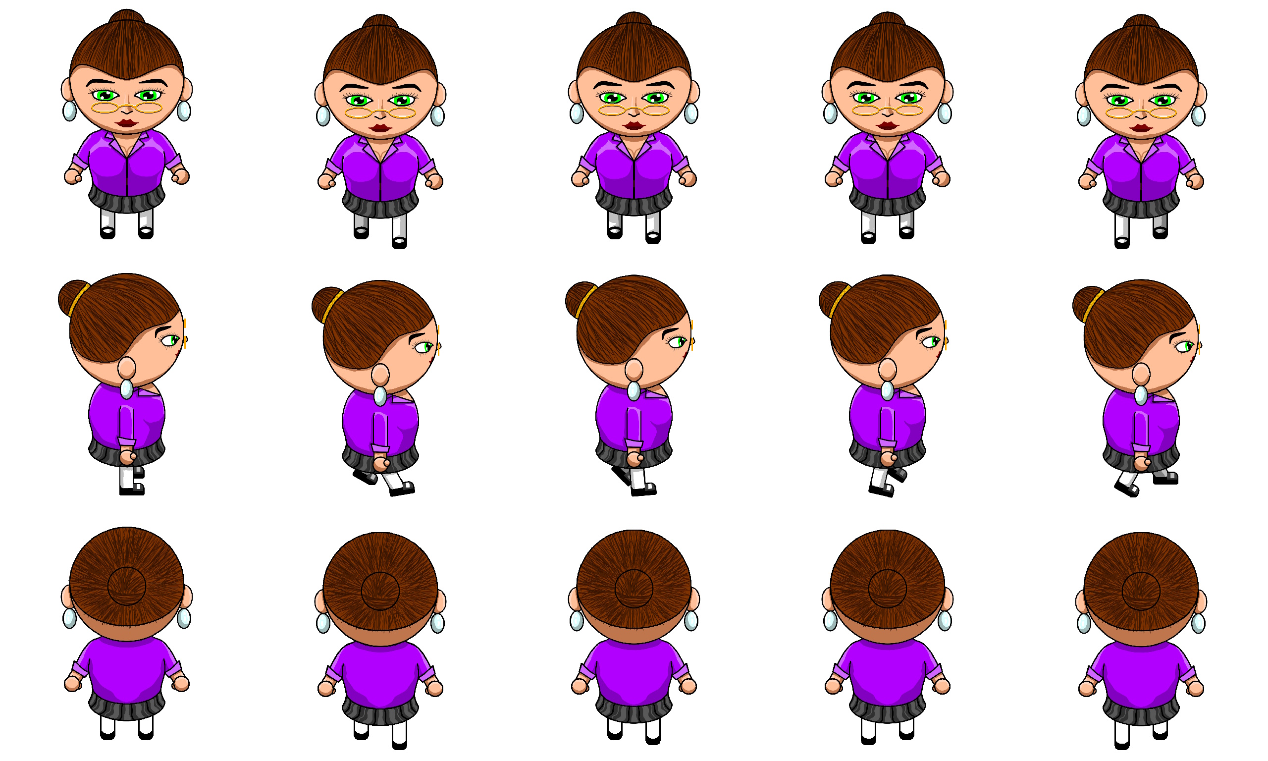 Sprite sheet for the protagonist